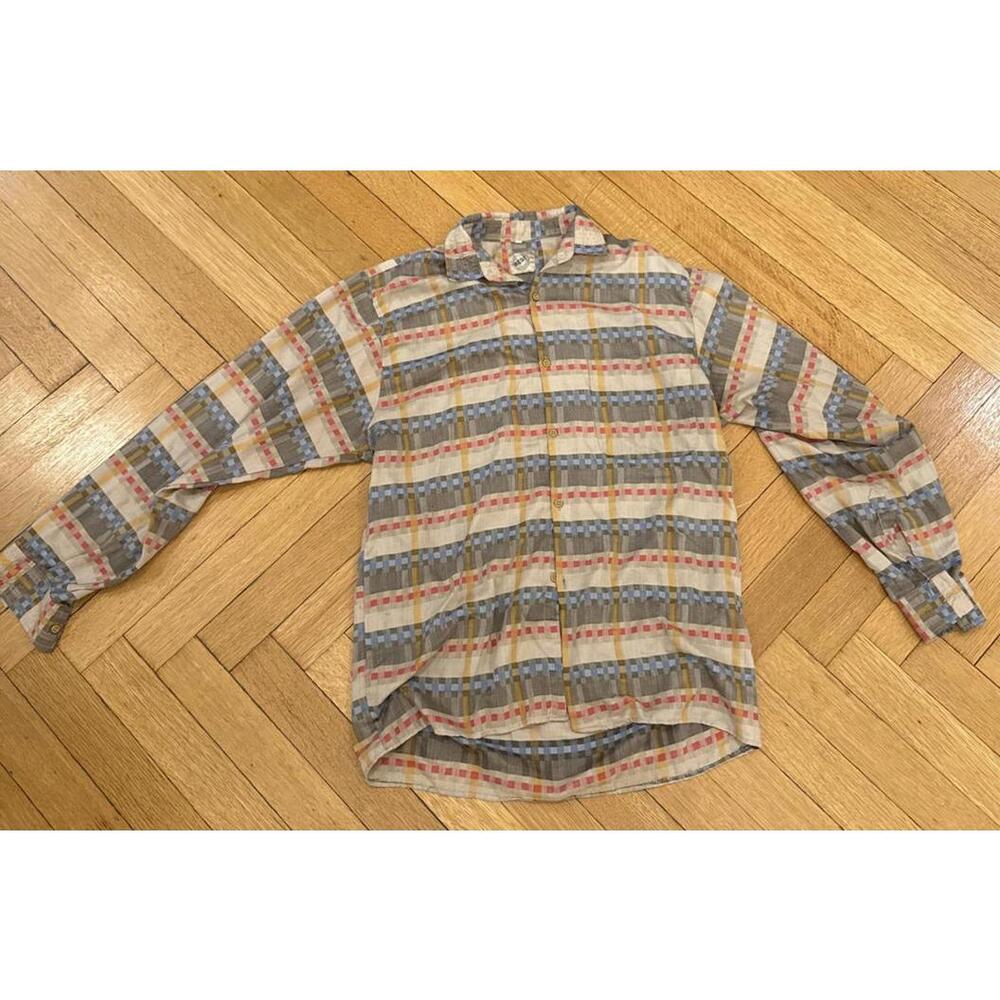 Men's Long Sleeve Plaid Shirt - Medium